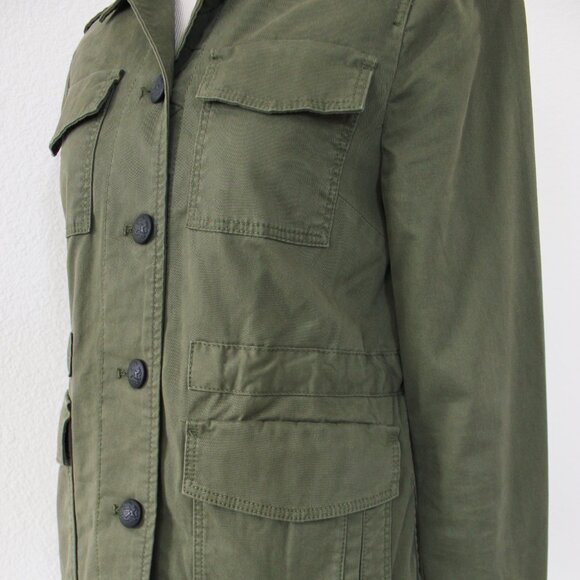 NEW Banana Republic Olive Green Twill Army Military Cargo Utility Jacket, XXSP - Picture 10 of 14